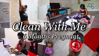 CLEAN WITH AT 6 MONTHS PREGNANT VLOG🤰🏾🧽