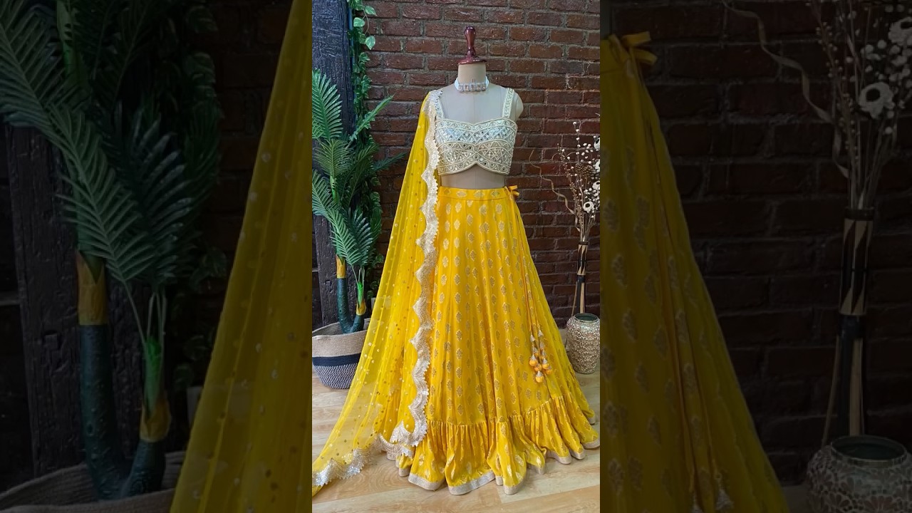 Turmeric Yellow ruffle Lehenga set #lehenga #haldilehenga #indianwedding #haldioutfits