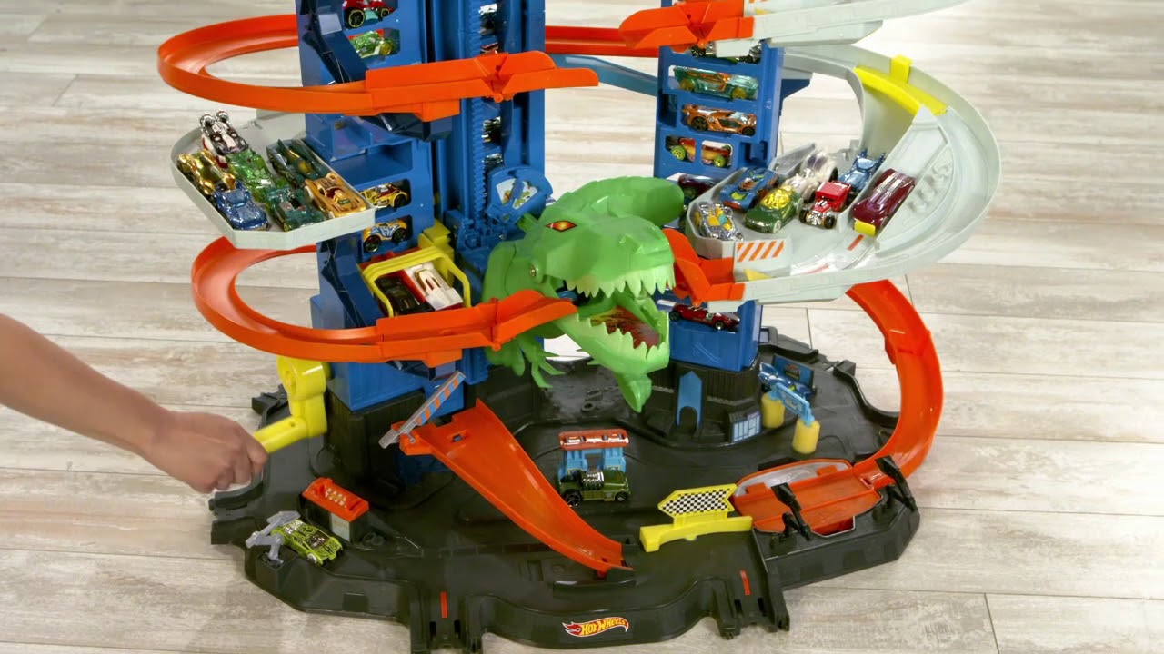 Hot Wheels Ultimate Garage - 100+ Cars and T-Rex - Unboxing and