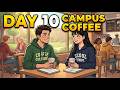 DAY 10 – Campus Coffee Break | Natural English Dialogue Practice | Speaking English with FluentBit