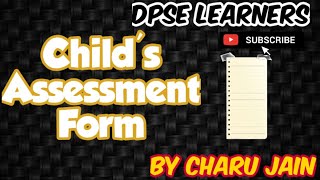 What Is Child's Assessment Form? Format Of Child's Assessment Form | Records Maintained in preschool