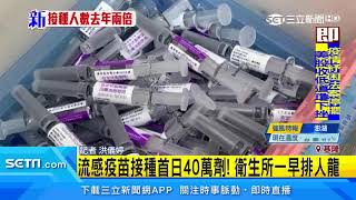 流感疫苗接種首日40萬劑！衛生所一早排人龍｜三立新聞台
