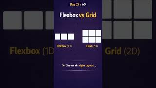 Flexbox vs Grid in 30 Seconds | Web Dev Day 25/60#CSS#Flexbox#CSSGrid#WebDevelopment#Frontend#Shorts