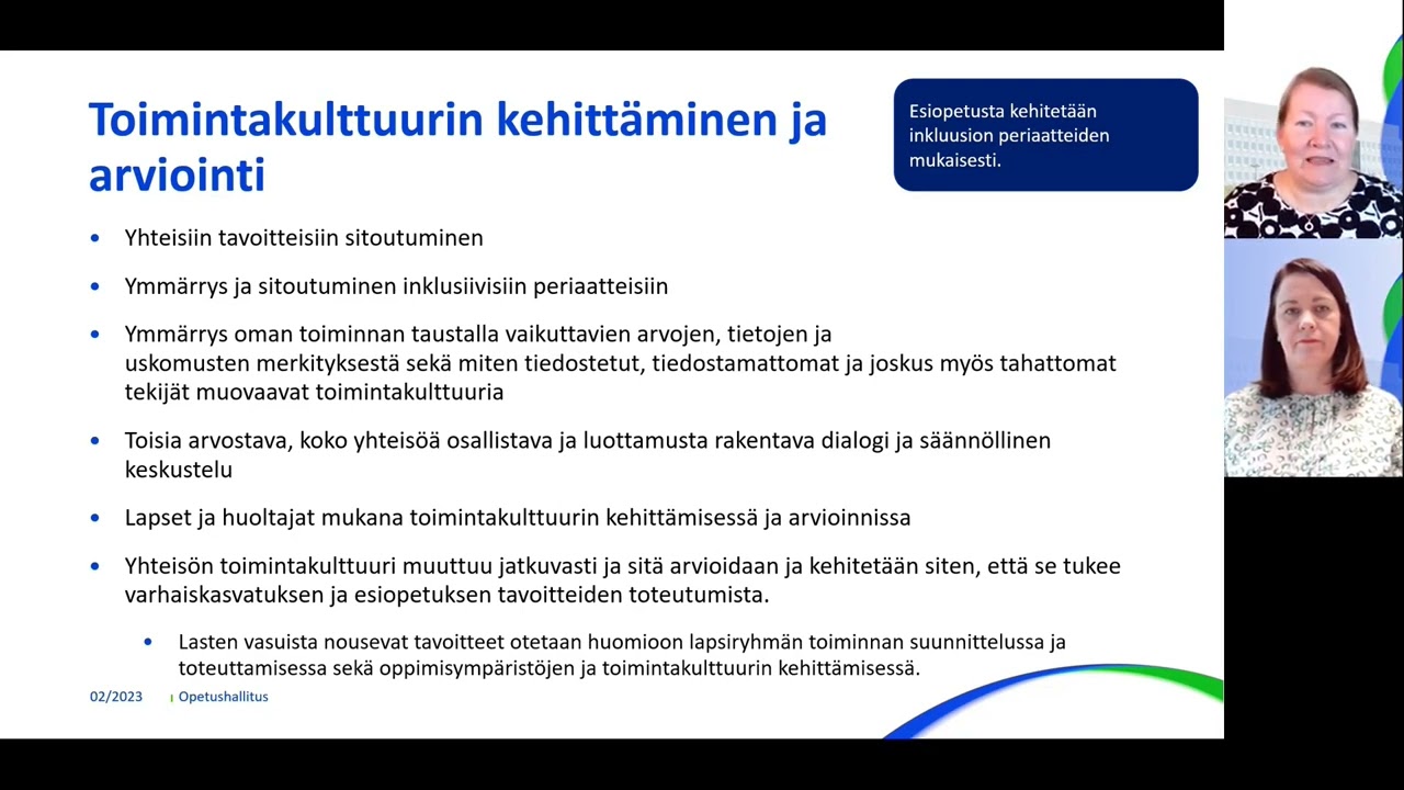 Toimintakulttuuri varhaiskasvatuksessa ja esiopetuksessa