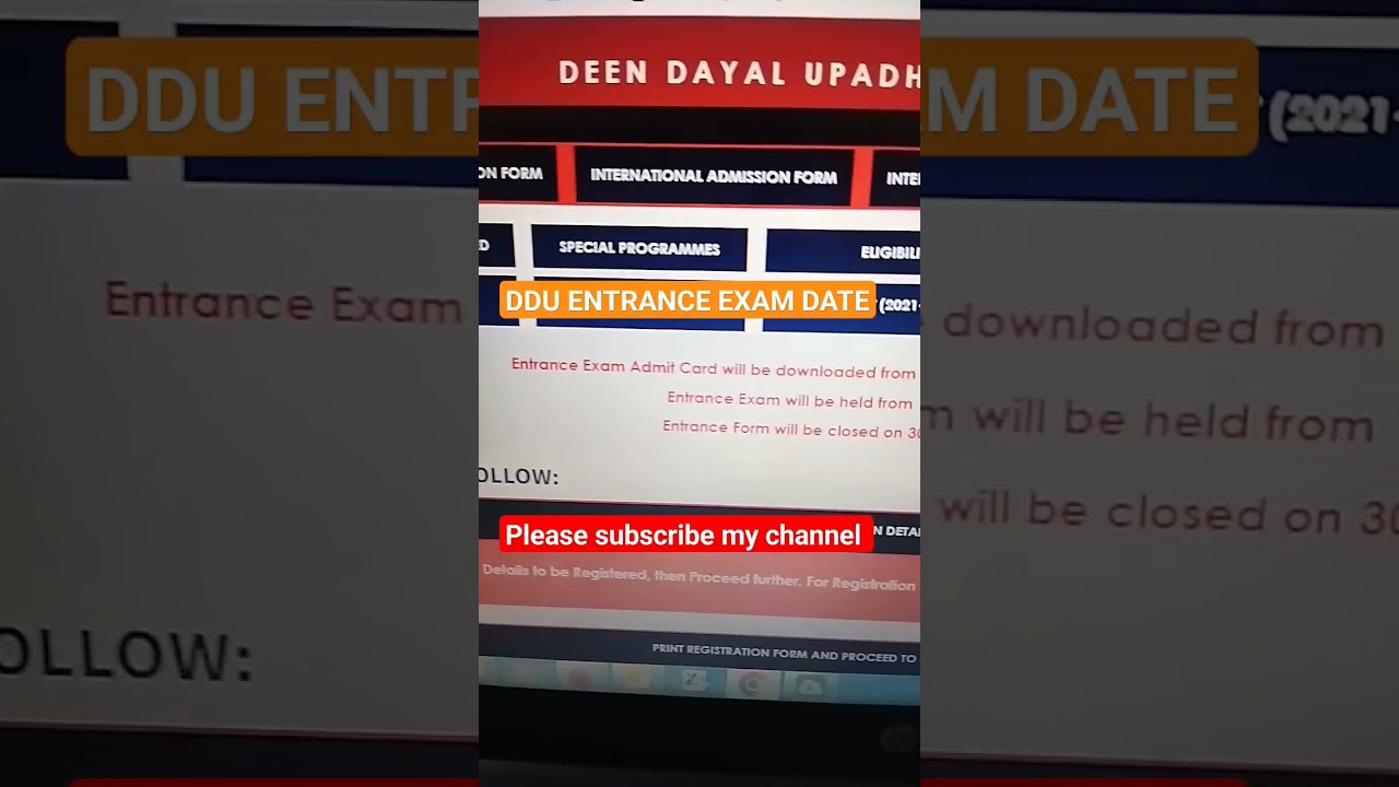 DDU ENTRANCE EXAM DATE DEATILS 