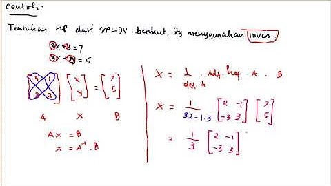 Bab XI. Matriks. Bagian 4. Penerapan Matriks dalam penyelesaian SPL