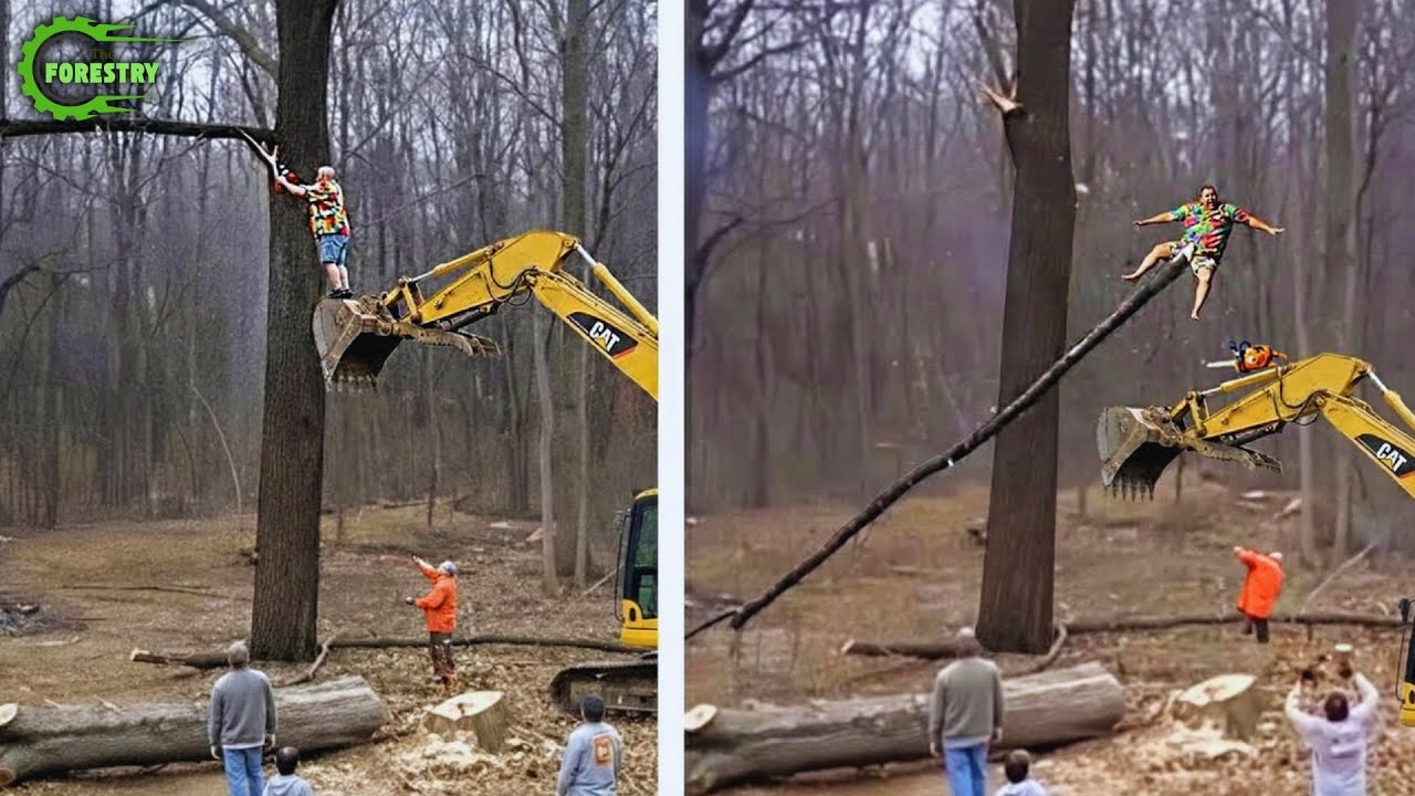 Идиоты с бензопилами: провальная рубка деревьев | Крайне опасный провал лесовоза №12