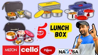 Top 5 Stainless Steel Lunch Box | Best Lunch Box For Office With 2 Containers | Milton Lunch Box