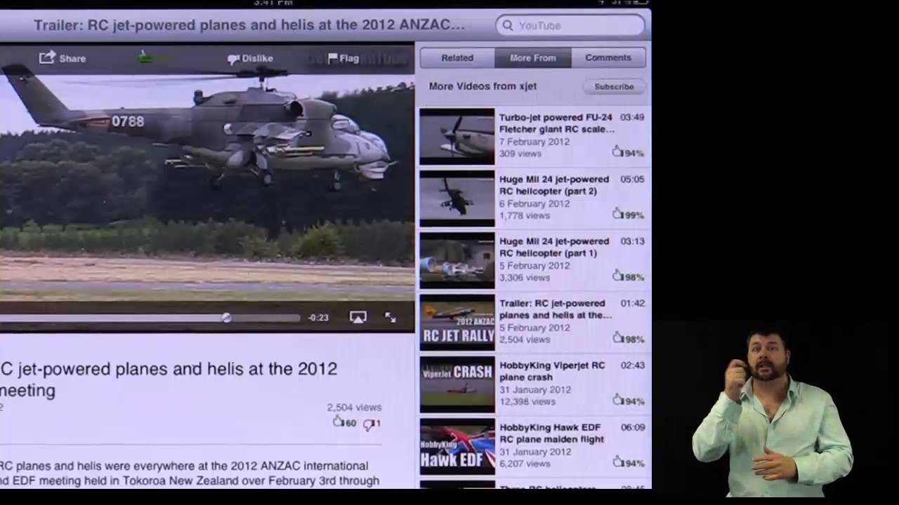 iPad Youtube Videos Auslan Translation