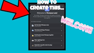How to create a welcome screen on discord!