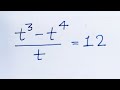 Solve for t in this nice Algebra equation | Math Olympiad Mathematics