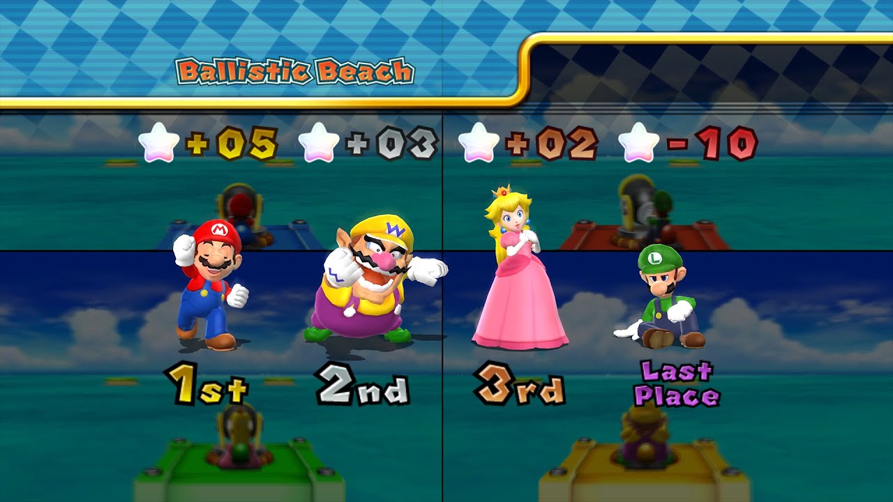 Mario Party 9 - Mario vs Luigi vs Peach vs Wario - Bob-omb Factory