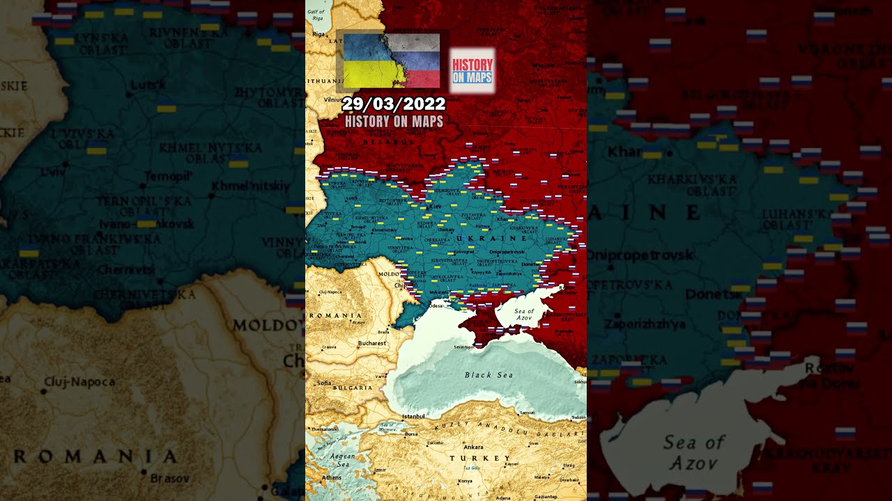 Russian Invasion of Ukraine Every Day (2022 - July 2026)  in 1 minute using Map #ukraine #russia