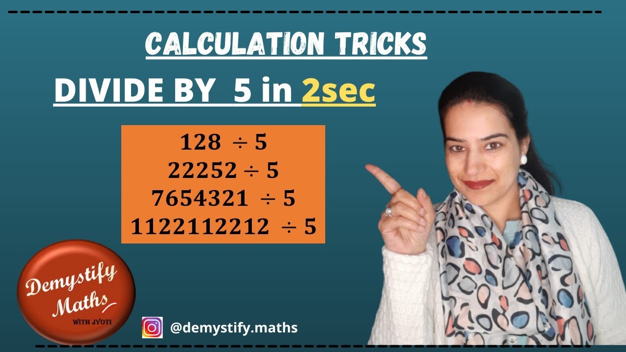 Calculation tricks/ Division by 5/ maths made easy - YouTube