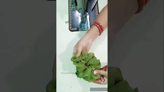 XL size scrunchie making from waste fabric 🙂 #reuse #srunchies #diy #shorts #ytshorts