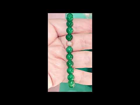 Авантюрин зелений браслет Ø8 мм, 092ТА, відео 1