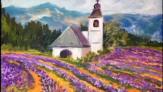lavender painting acrylic ginger cook tutorials provence fields france field paint beginner paintings landscape tutorial watercolor lessons lavendar beginners easy