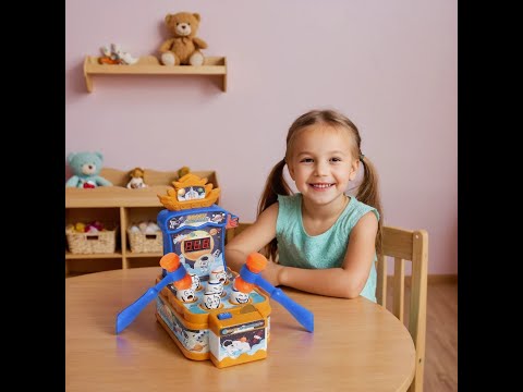 Музична дитяча стукачка Розвиваюча іграшка з молоточком для малюків світло англійська озвучка монетки табло, видео 1