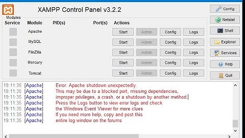 Error : Apache shutdown unexpectedly | apache ne fonctionne pas | erreur apache