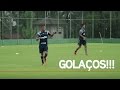 Gabriel Jesus e Lucas Barrios marcam golaços em treino do Verdão