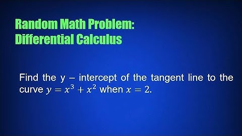 Random Math Problem: Differential Calculus