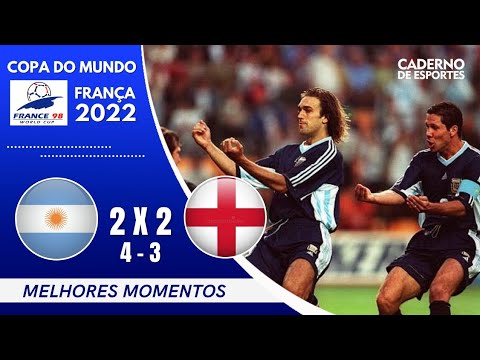 ARGENTINA 2 (4)X(3) 2 INGLATERRA, COPA 1998, OITAVAS DE FINAL