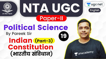 NTA UGC NET 2020 (Paper-2) | Political Science by Pareek Sir | Indian Constitution (Part-3)
