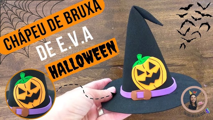 Chapéu de bruxa de Halloween, chapéu de bruxa de feltro feito à mão chapéu  de bruxa ajustável adereços de cosplay chapéu de bruxa fantasia de  Halloween para baile de máscaras e uso