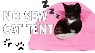 DIY No Sew Cat Tent from a TShirt and a Wire Hanger | Tshirt.ca