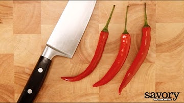 Cutting a chili pepper – Savory