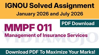 IGNOU MMPF 011 Solved Assignment 2026 PDF Download
