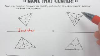 Triangle Centers Identification
