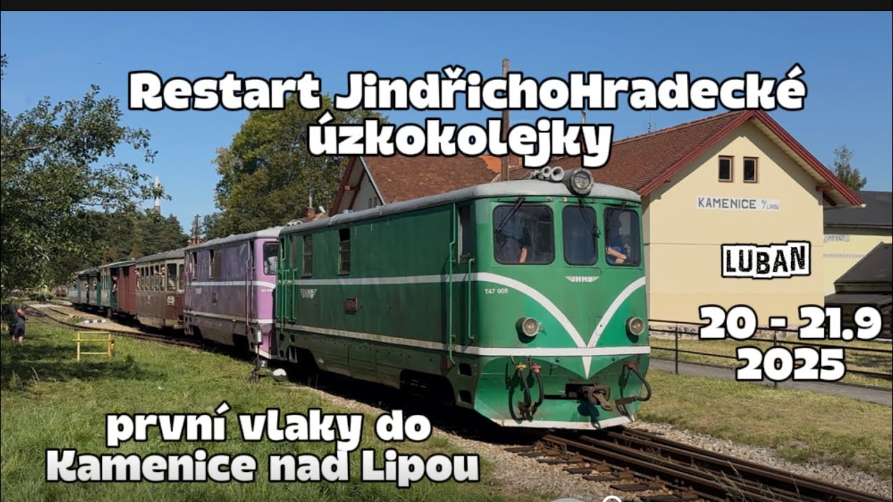 Úzkokolejka JHMD , první vlak v Jindřichově Hradci ,Obrataňka fest, z Jindřichova Hradce do Kamenice