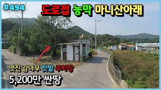 #494 [토지+농막+감나무] 상방리, 마니산아래, 2면 도로접, 들판조망, 별들이 빛나는 시골 밤, 큰수로와바다, 아침 햇살이 창문 너머로, 시골 정원에서 향기로운 꽃 봄날