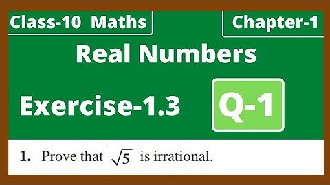 Class 10 Maths Chapter 1 Real Numbers | Exercise 1.3 Question 1 | Prove that root 5 is irrational