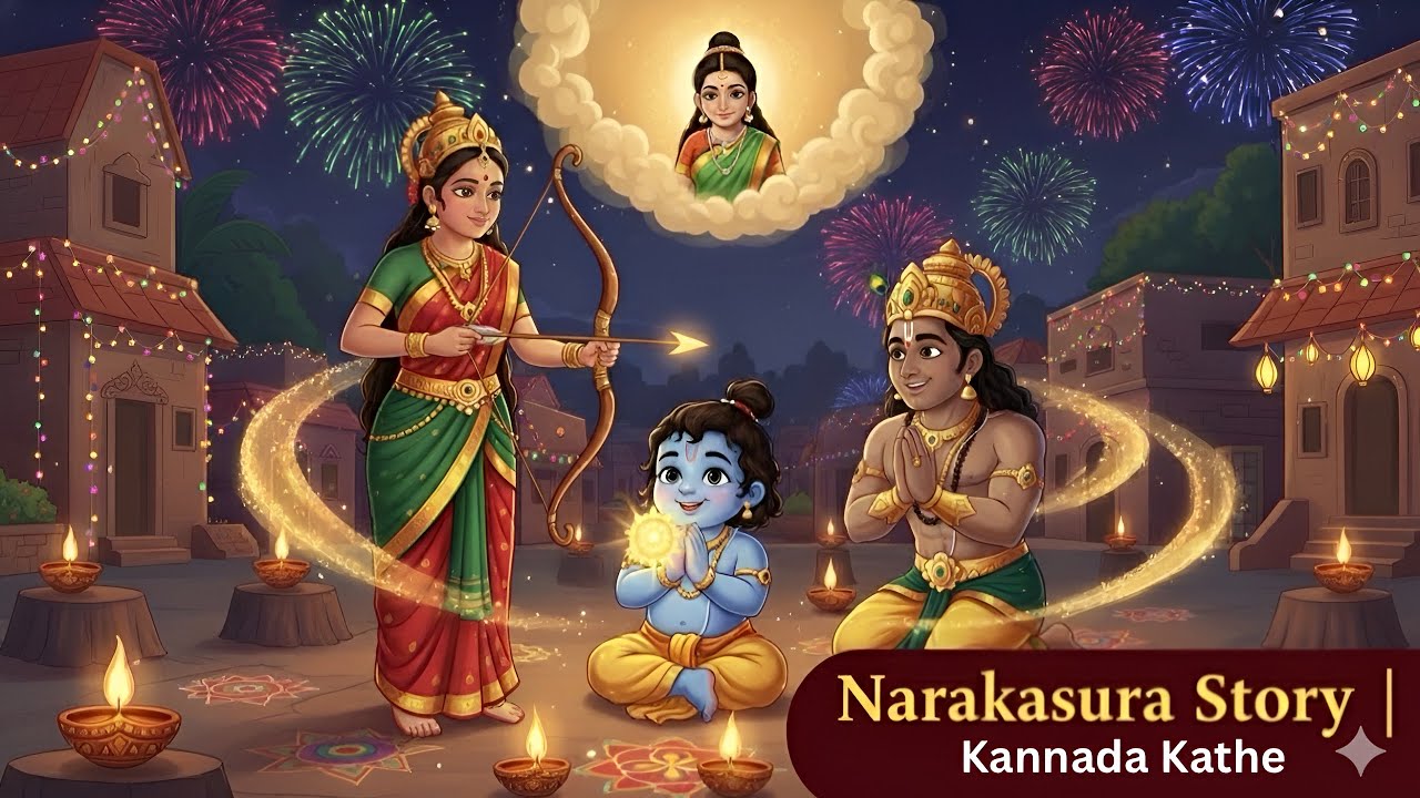 Narakasura Story for Kids | Deepavali Special | Kannada Moral Story 