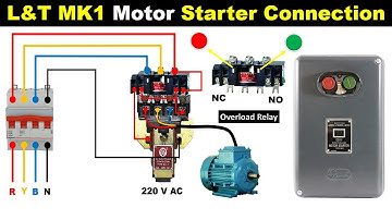 L&T MK1 Type Motor Starter Power and Control wiring Explained in Hindi @ElectricalWiringSchool