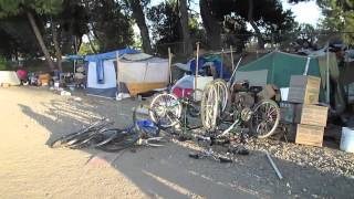 A large homeless tent city on the edge of fullerton is being evacuated
this weekend. there no permanent shelter in city, so many people are
s...