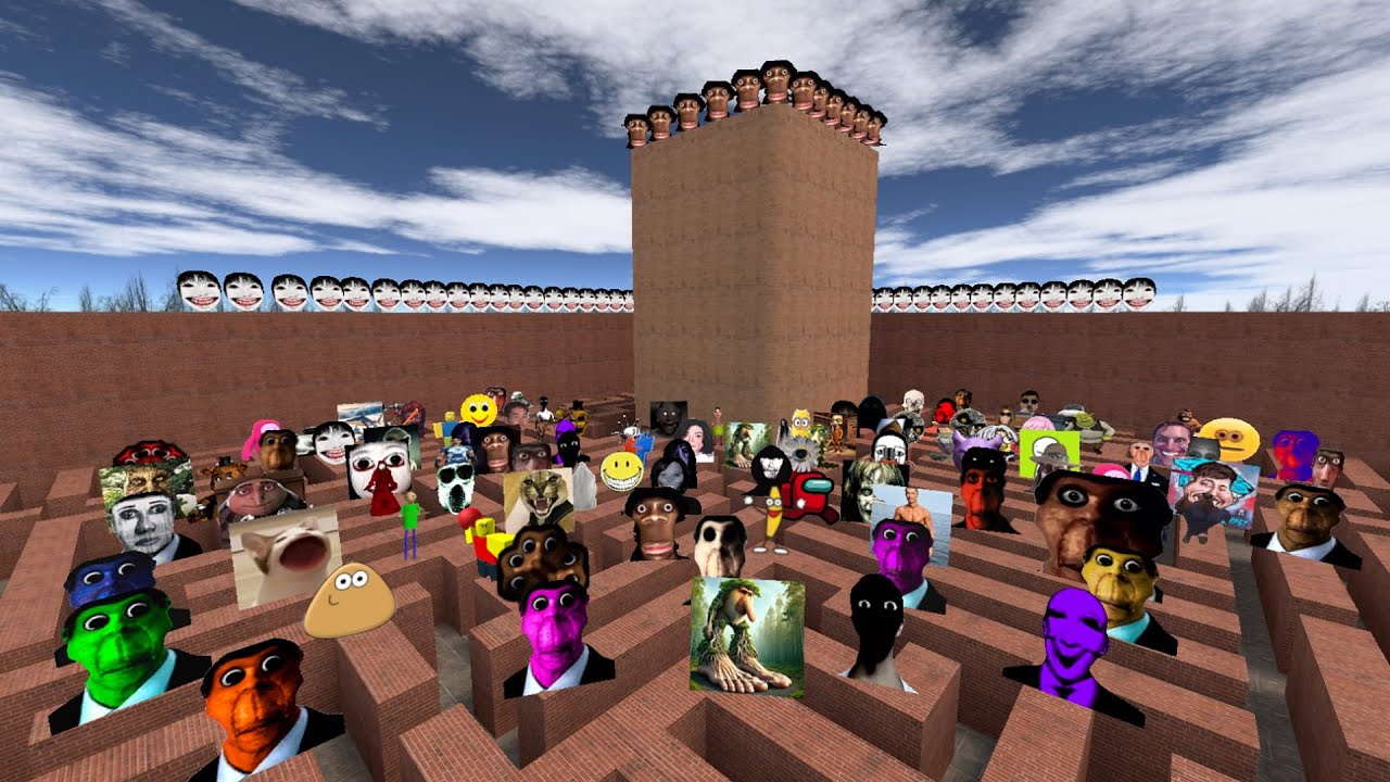 Too Much Nico Nextbots and Nextbots in the Maze | Gmod