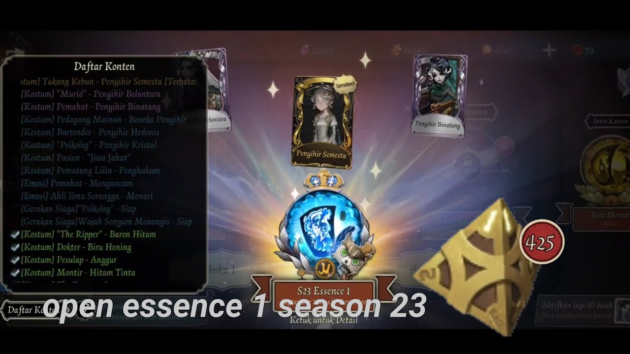 [identity v] open essence 1 season 23,memory sphere, and rank essence ...