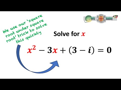 Finding the Square Root of a Complex Number to Solve a Quadratic Equation with Complex Coefficients