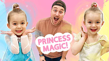 Ivy turns into a PRINCESS and uses her magic wand to play with Dad!