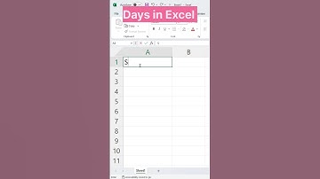 Days in Excel || tips and tricks || computer shortcut key #viral #shorts
