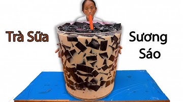 Bà Tân Vlog - Lần Đầu Làm Cốc Trà Sữa Thạch Sương Sáo Siêu To Khổng Lồ 60 Lít Đãi Cả Làng