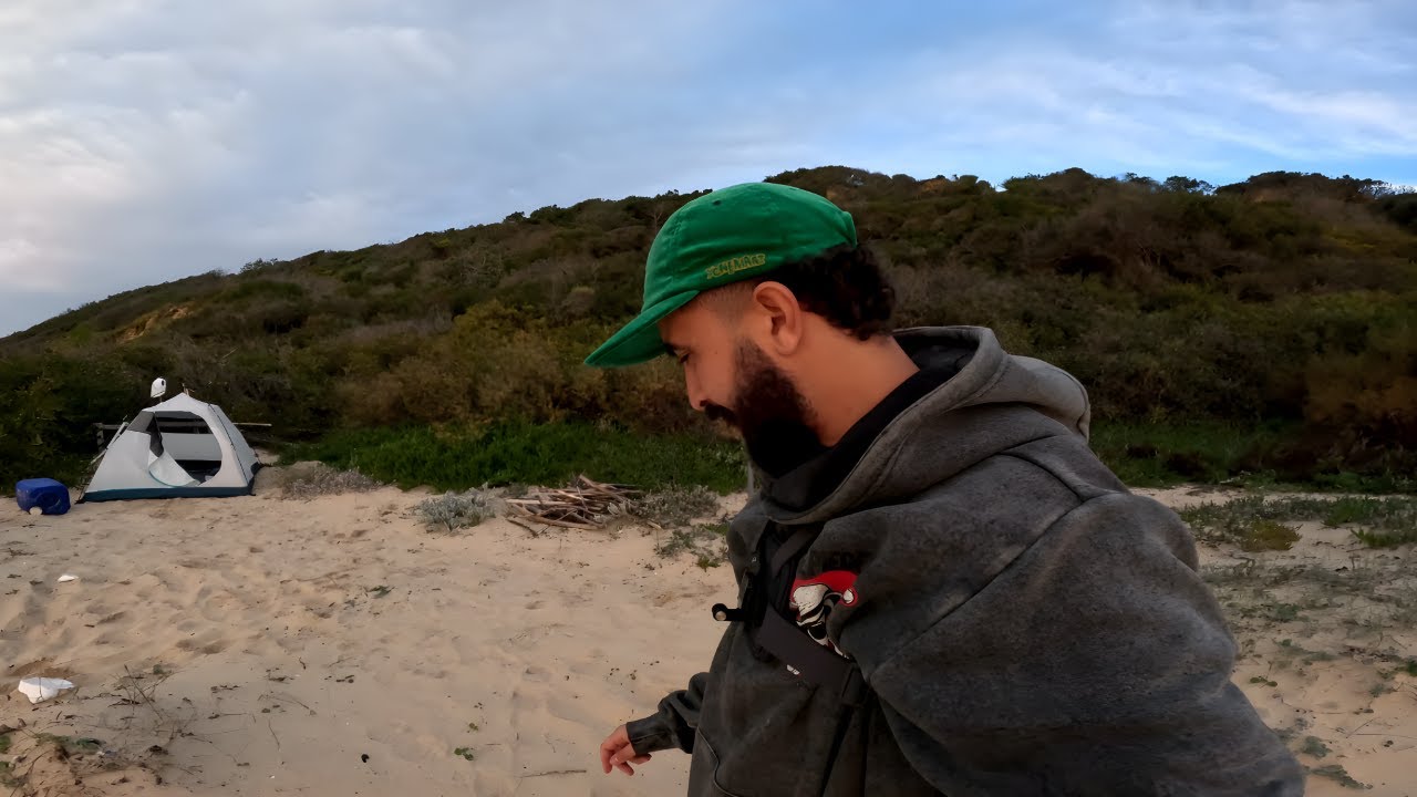 24 hours with NO FOOD, overnight solo camping on a remote beach