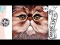 Persian Cat easy loose step by step Acrylic April day #24 | TheArtSherpa