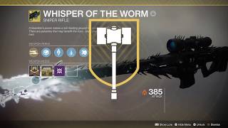 Destiny 2 Whisper Of The Worm Masterwork Aug 2018