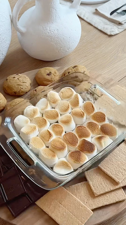 *SATISFYING* S'MORES COOKIE DIP #asmr #cookies #smoresdip #smores