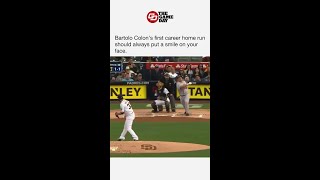 Bartolo Colon Hits His First Career Home Run