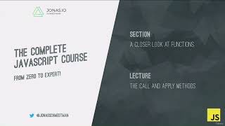 Learn JavaScript – Call Apply Bind - Part 25:  Jonas Schmedtmann